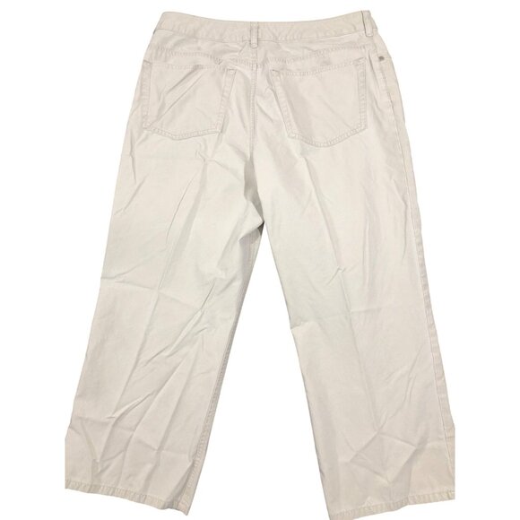 Lands End Khakis Cropped Pants Womens 12 Beige Tan Cotton Blend Pants - Picture 9 of 11